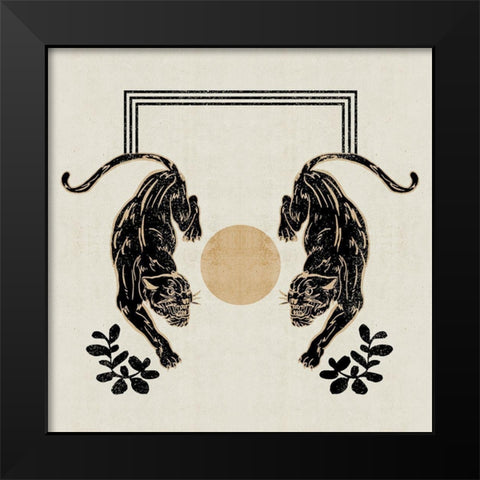 Furious Cats II Black Modern Wood Framed Art Print by Wang, Melissa