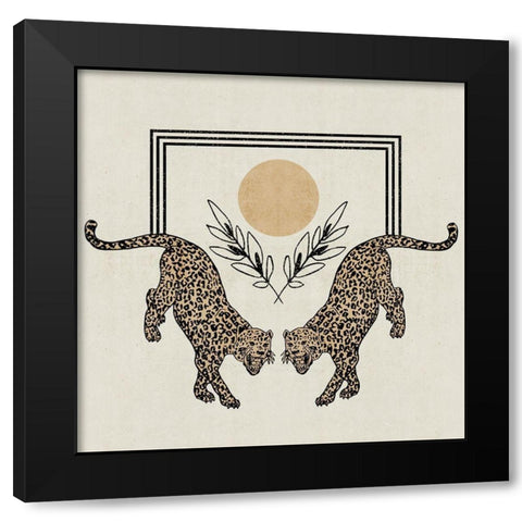 Furious Cats III Black Modern Wood Framed Art Print with Double Matting by Wang, Melissa