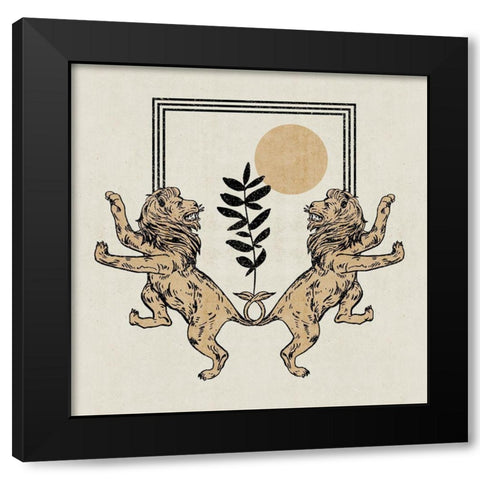 Furious Cats IV Black Modern Wood Framed Art Print with Double Matting by Wang, Melissa