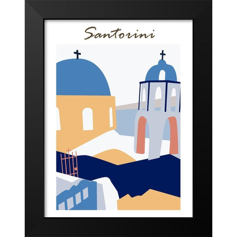 Santorini Greece I Black Modern Wood Framed Art Print by Wang, Melissa