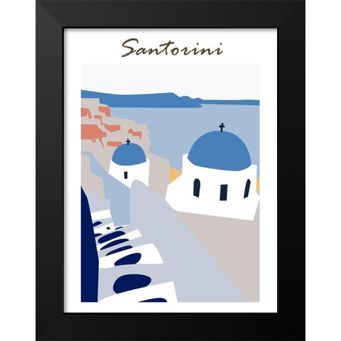 Santorini Greece II Black Modern Wood Framed Art Print by Wang, Melissa