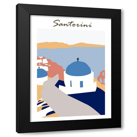 Santorini Greece III Black Modern Wood Framed Art Print with Double Matting by Wang, Melissa