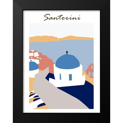 Santorini Greece III Black Modern Wood Framed Art Print by Wang, Melissa