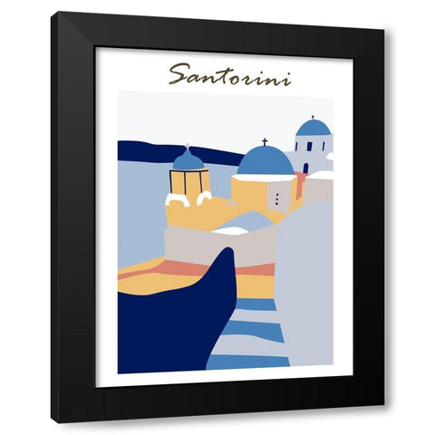 Santorini Greece IV Black Modern Wood Framed Art Print with Double Matting by Wang, Melissa