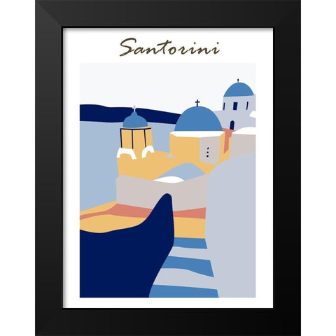 Santorini Greece IV Black Modern Wood Framed Art Print by Wang, Melissa