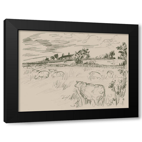 Sepia Scenes I Black Modern Wood Framed Art Print with Double Matting by Vess, June Erica