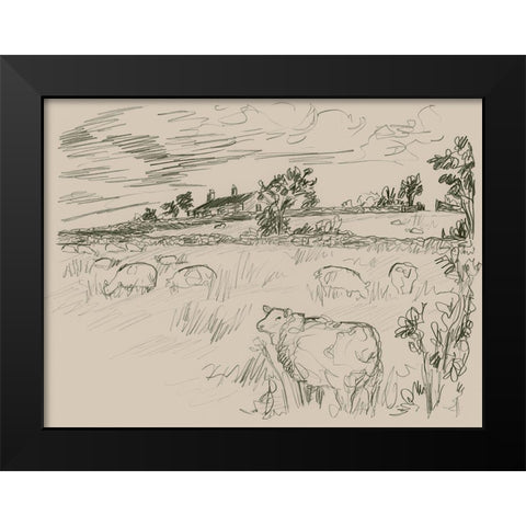 Sepia Scenes I Black Modern Wood Framed Art Print by Vess, June Erica