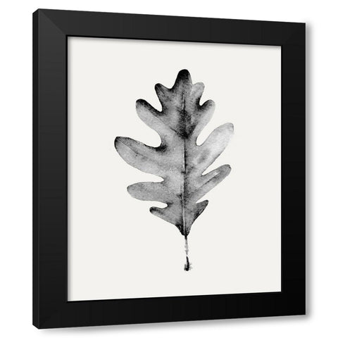Smoky Oak Leaf I Black Modern Wood Framed Art Print with Double Matting by Caroline, Emma