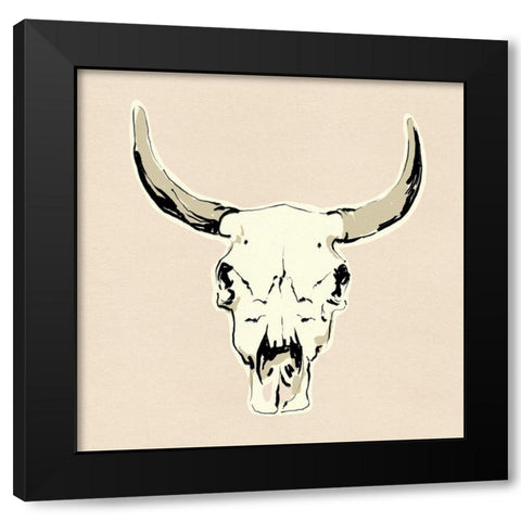 Steer Skull II Black Modern Wood Framed Art Print by Green, Jacob