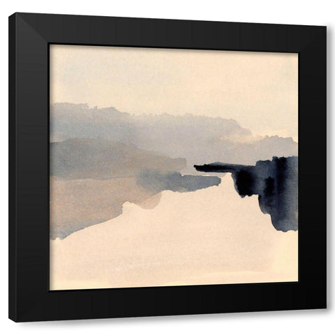 Inky View I Black Modern Wood Framed Art Print with Double Matting by Barnes, Victoria