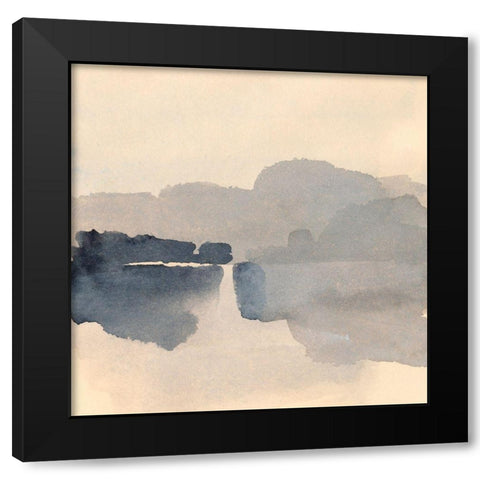 Inky View II Black Modern Wood Framed Art Print with Double Matting by Barnes, Victoria
