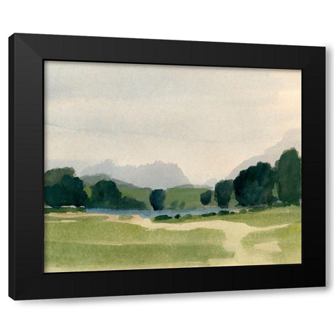 Streamside II Black Modern Wood Framed Art Print with Double Matting by Barnes, Victoria