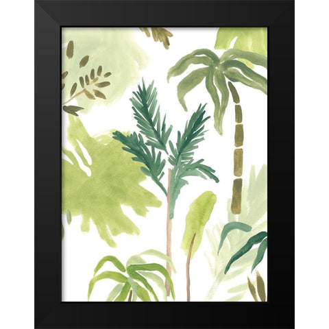 Island Brushstrokes I Black Modern Wood Framed Art Print by Vess, June Erica