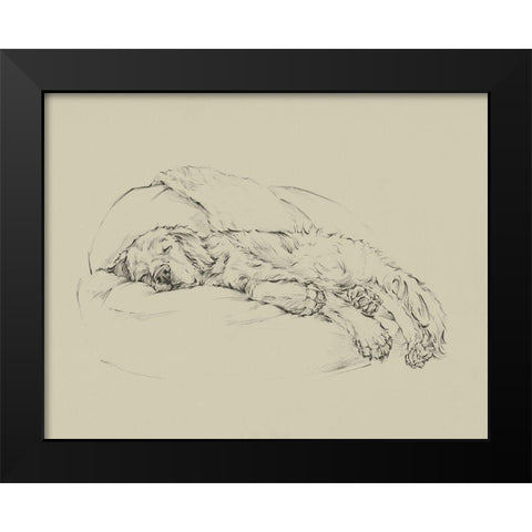 Golden Sketch I Black Modern Wood Framed Art Print by Harper, Ethan
