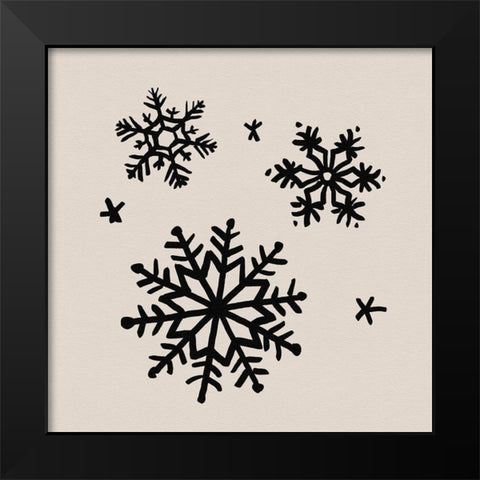 Snowflake Sketch I Black Modern Wood Framed Art Print by Green, Jacob