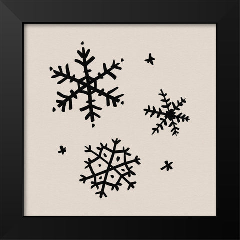 Snowflake Sketch II Black Modern Wood Framed Art Print by Green, Jacob