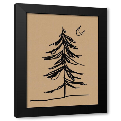 Winter Fir Sketch I Black Modern Wood Framed Art Print by Green, Jacob