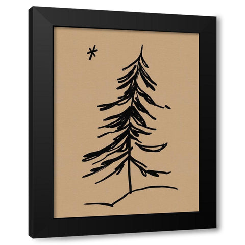 Winter Fir Sketch II Black Modern Wood Framed Art Print with Double Matting by Green, Jacob