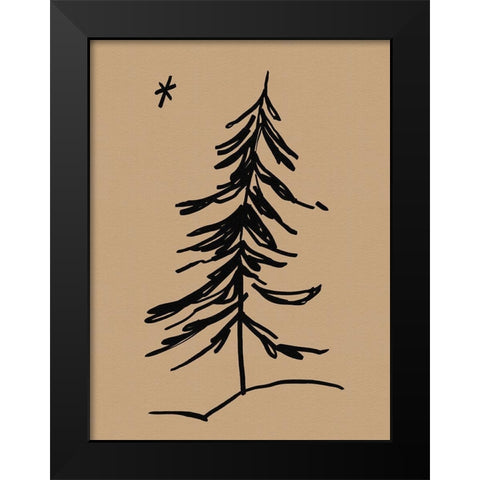 Winter Fir Sketch II Black Modern Wood Framed Art Print by Green, Jacob