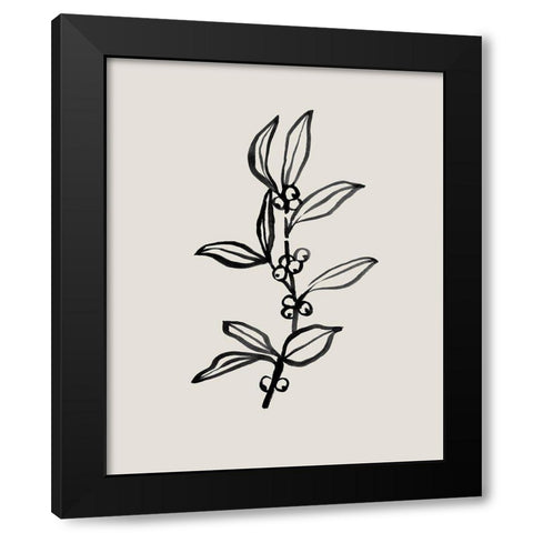 Loose Holly Sketch I Black Modern Wood Framed Art Print with Double Matting by Caroline, Emma