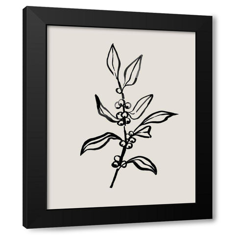 Loose Holly Sketch II Black Modern Wood Framed Art Print by Caroline, Emma