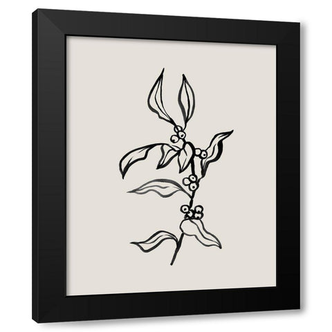 Loose Holly Sketch III Black Modern Wood Framed Art Print by Caroline, Emma