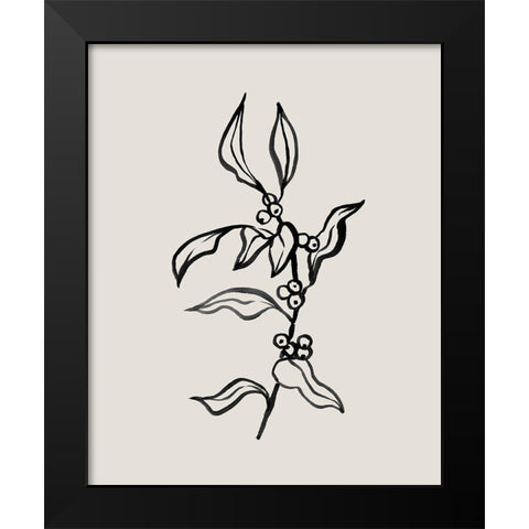 Loose Holly Sketch III Black Modern Wood Framed Art Print by Caroline, Emma