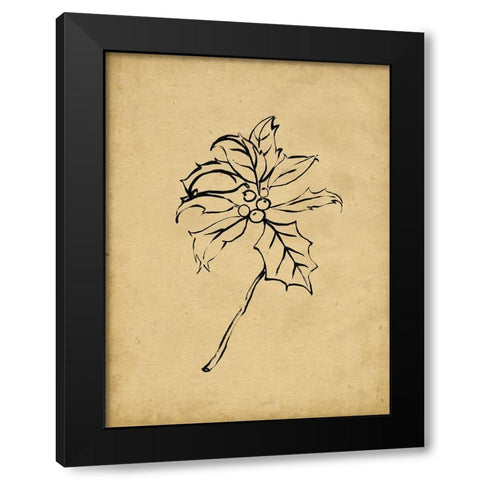 Holly Branch II Black Modern Wood Framed Art Print with Double Matting by Parker, Jennifer Paxton