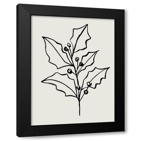 Evergreen Ink I Black Modern Wood Framed Art Print by Warren, Annie