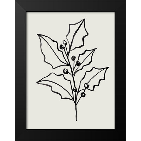 Evergreen Ink I Black Modern Wood Framed Art Print by Warren, Annie