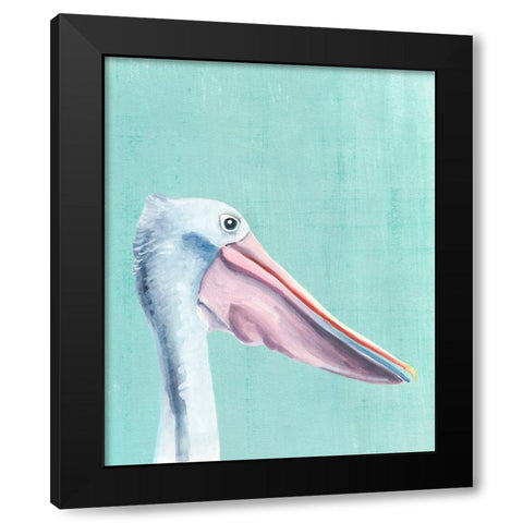 Exotic Bird on Blue III Black Modern Wood Framed Art Print by Warren, Annie