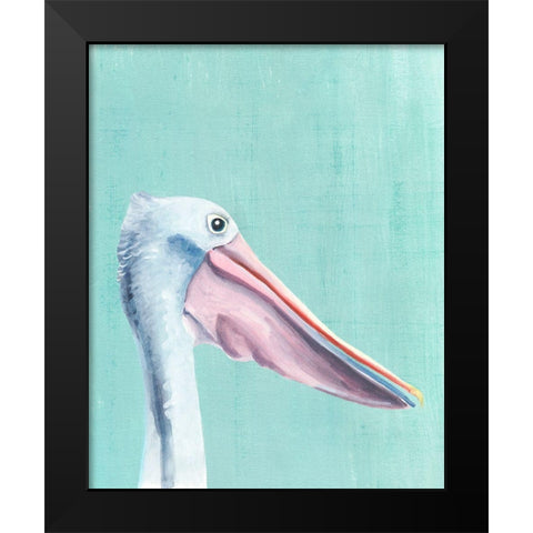 Exotic Bird on Blue III Black Modern Wood Framed Art Print by Warren, Annie