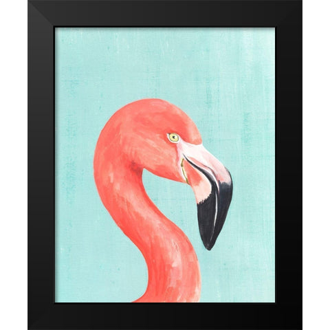 Exotic Bird on Blue IV Black Modern Wood Framed Art Print by Warren, Annie