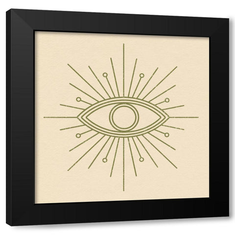 Eye Symbol I Black Modern Wood Framed Art Print with Double Matting by Barnes, Victoria