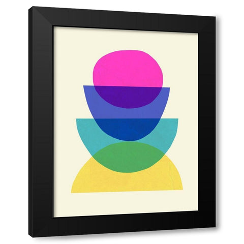Bright Stack II Black Modern Wood Framed Art Print with Double Matting by Barnes, Victoria