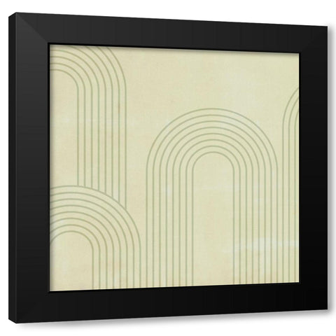 Sage Arches I Black Modern Wood Framed Art Print with Double Matting by Barnes, Victoria