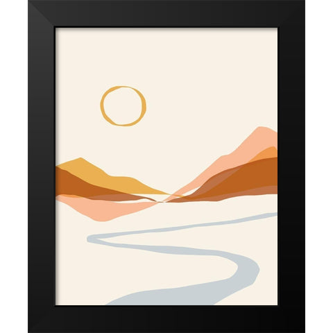 Geo Landscape Line I Black Modern Wood Framed Art Print by Barnes, Victoria