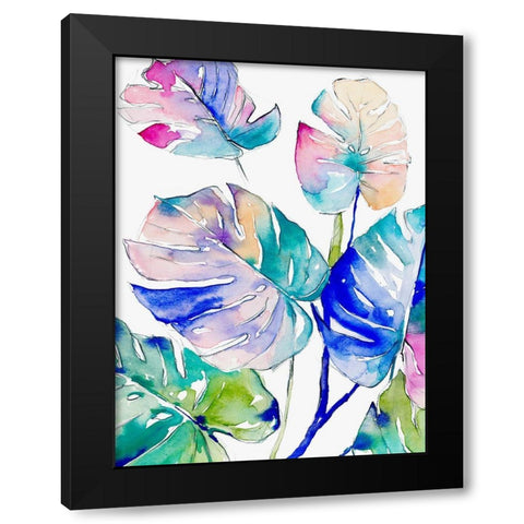 Prism Palms II Black Modern Wood Framed Art Print with Double Matting by Parker, Jennifer Paxton