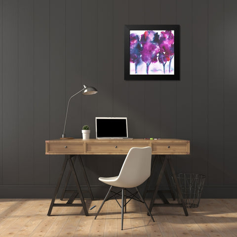 Aubergine Forest Black Modern Wood Framed Art Print by Combs, Joyce