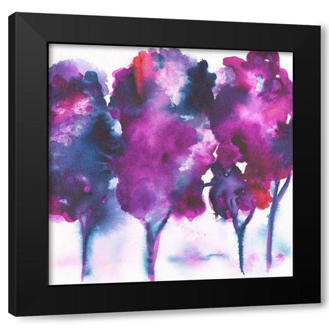 Aubergine Forest Black Modern Wood Framed Art Print with Double Matting by Combs, Joyce