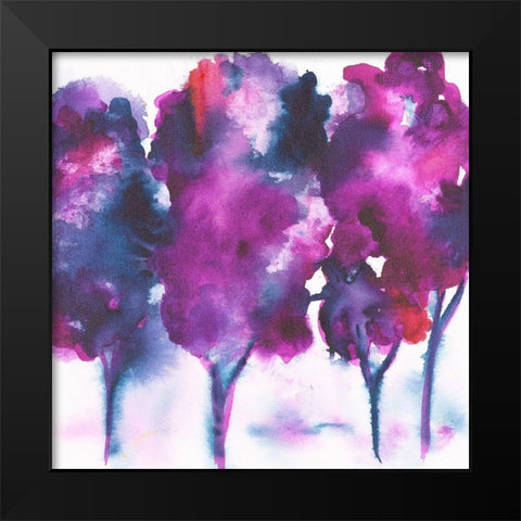 Aubergine Forest Black Modern Wood Framed Art Print by Combs, Joyce