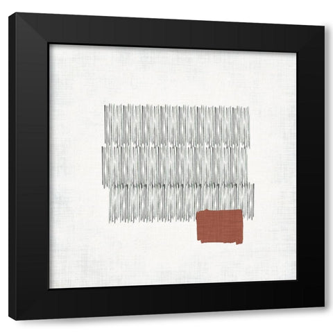 Hatched Colorblock I Black Modern Wood Framed Art Print by Parker, Jennifer Paxton