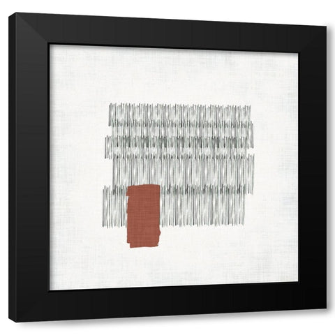 Hatched Colorblock III Black Modern Wood Framed Art Print by Parker, Jennifer Paxton