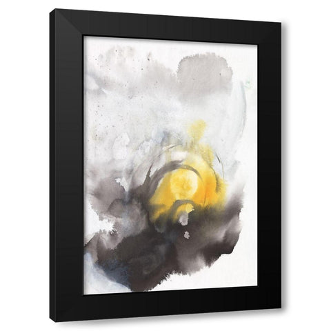 Floral Design I Black Modern Wood Framed Art Print with Double Matting by Combs, Joyce
