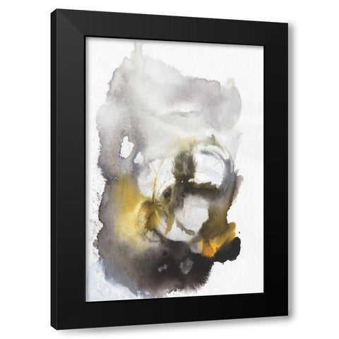 Floral Design II Black Modern Wood Framed Art Print with Double Matting by Combs, Joyce