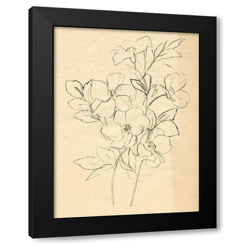 Contour Flower Sketch I Black Modern Wood Framed Art Print with Double Matting by Parker, Jennifer Paxton