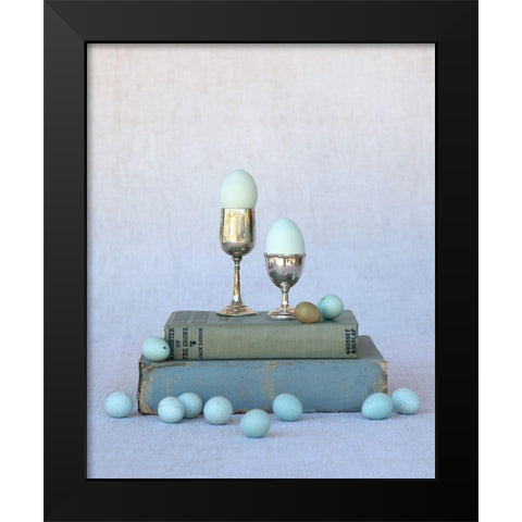 Egg Cups on Books Black Modern Wood Framed Art Print by Soderman, Tania