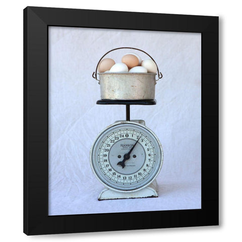 Eggs on Scale Black Modern Wood Framed Art Print by Soderman, Tania