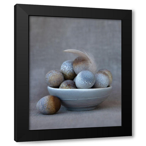 The Feather Black Modern Wood Framed Art Print by Soderman, Tania