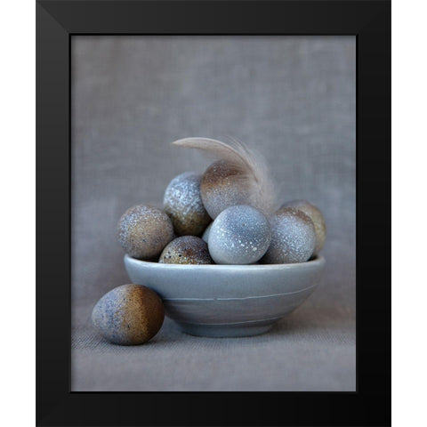 The Feather Black Modern Wood Framed Art Print by Soderman, Tania